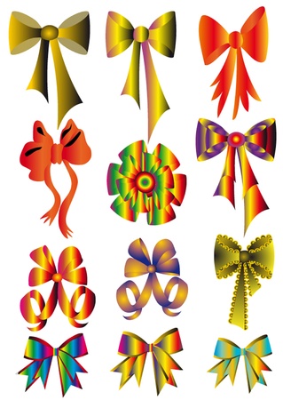 illustration kit small bows different insulated on white background のイラスト素材