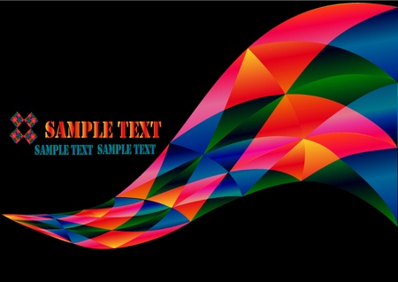 illustration background with wave and square on black backgroundのイラスト素材