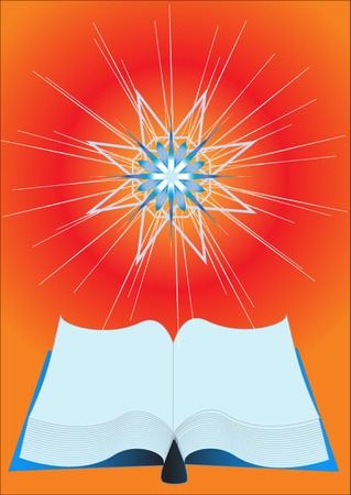 illustration book and shining starのイラスト素材