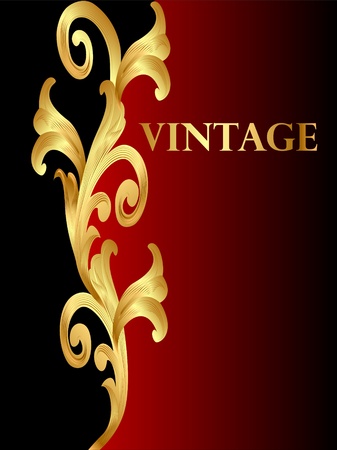 illustration background with winding vegetable gold(en) patternのイラスト素材