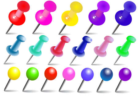 illustration kit different office buttons and carnationのイラスト素材