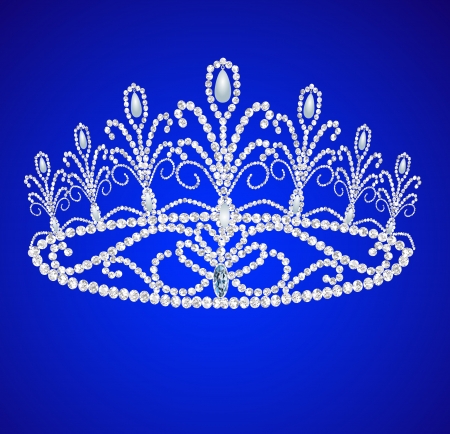 illustration beautiful diadem feminine wedding on we turn blue backgroundのイラスト素材