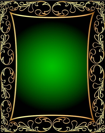 illustration by green frame with vegetable patternのイラスト素材