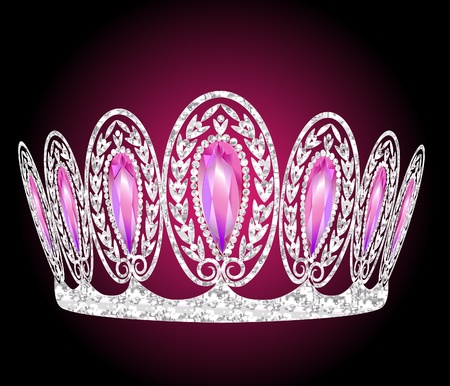 Illustration tsarist diadem with rose stoneのイラスト素材