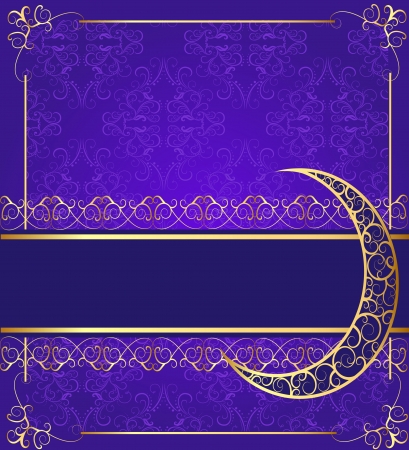 illustration seamless background with band and moon with gold(en) patternのイラスト素材