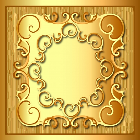 illustration background frame with gold pattern and textureのイラスト素材