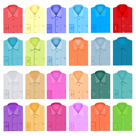 illustration set of plain shirt dress shirt for menのイラスト素材
