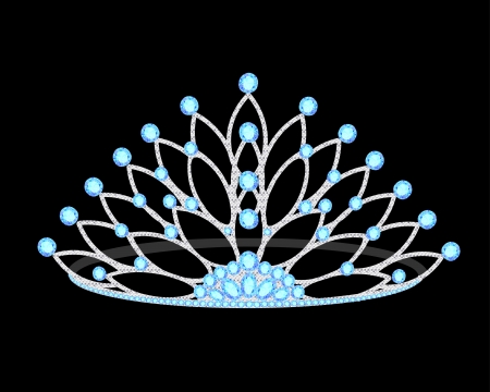 illustration tiara women's wedding with precious stones on the blackのイラスト素材