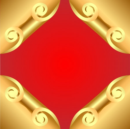 illustration background with corners curl of goldのイラスト素材