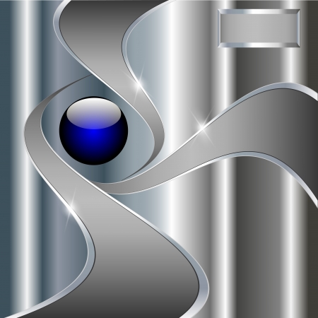 illustration abstract technology metallic background with blue ballのイラスト素材