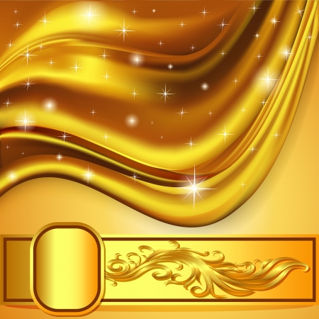 illustration of the background fabric satin gold ornamentのイラスト素材