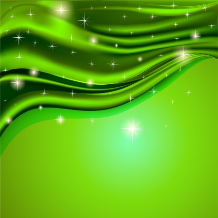 illustration of the green background fabric satin with the starsのイラスト素材
