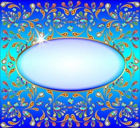 The background image with precious stones, gold pattern and the starsのイラスト素材