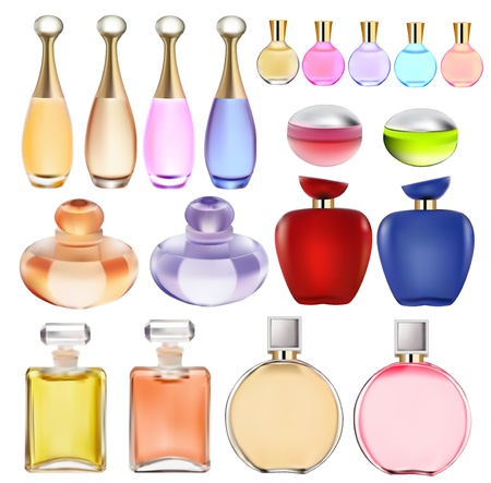 illustration of a set of perfume bottlesのイラスト素材
