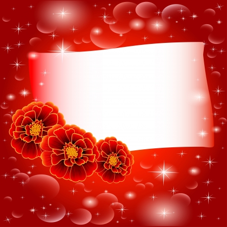 illustration of the background with flowers and paperのイラスト素材