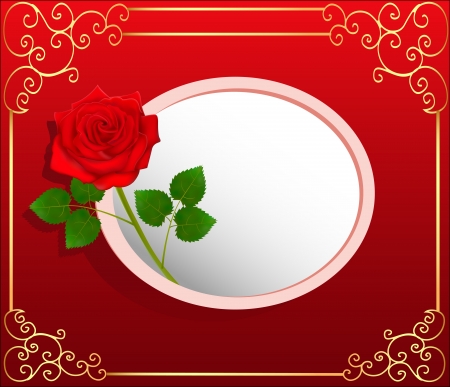 illustration background card with red rose and space for textのイラスト素材