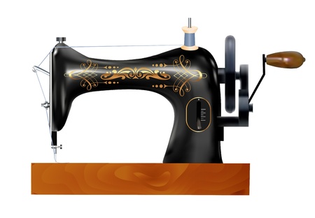 illustration of an old sewing machine on a white backgroundのイラスト素材