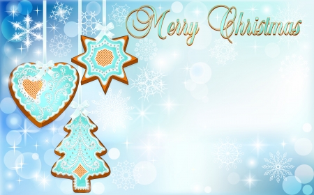 illustration of a postcard with cakes on Christmasのイラスト素材