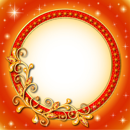 illustration of the round background of precious stones and shining starsのイラスト素材