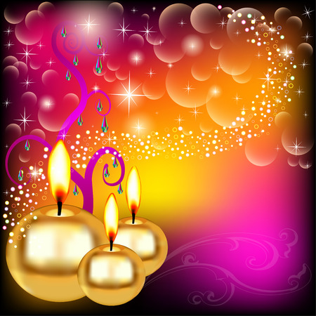 illustration background candles star holiday precious stonesのイラスト素材