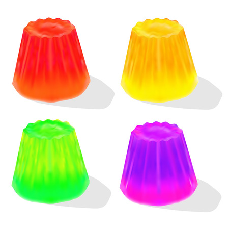 illustration kit fruit  bright festive dessert jelly のイラスト素材