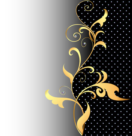 illustration background with ornaments of gold and precious stonesのイラスト素材