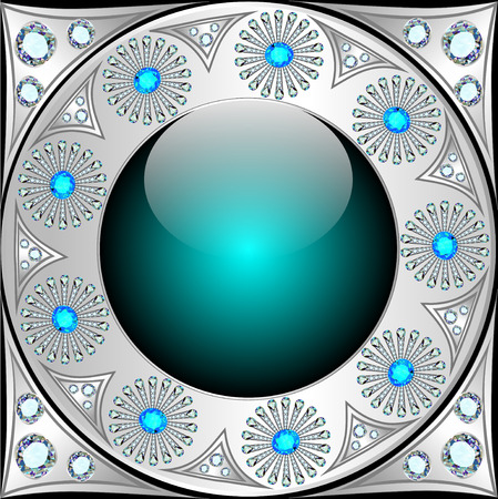 illustration background with glass range of precious stones silverのイラスト素材