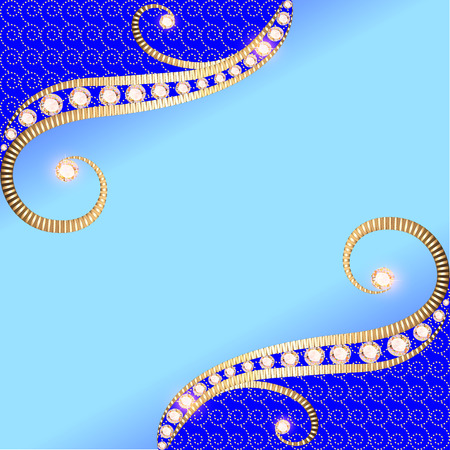 illustration background with swirls and shiny precious stonesのイラスト素材