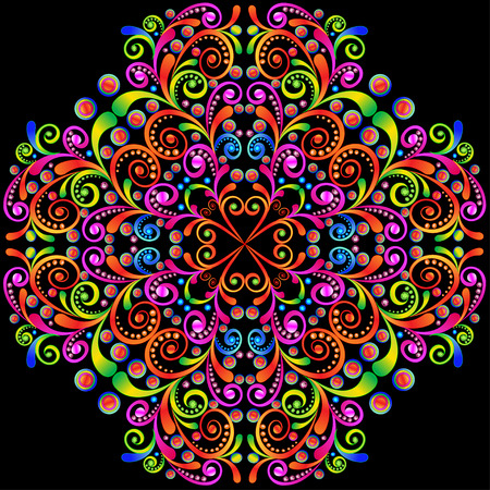 illustration background with swirls ornaments and precious stonesのイラスト素材