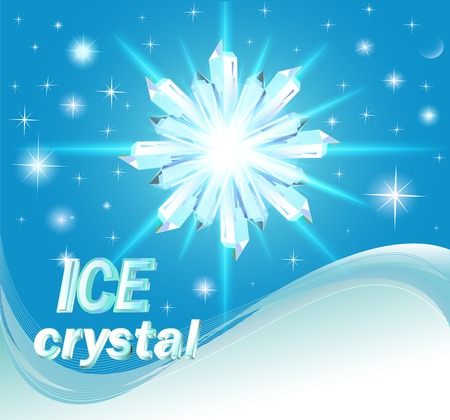 illustration background with shiny crystals of ice and waveのイラスト素材