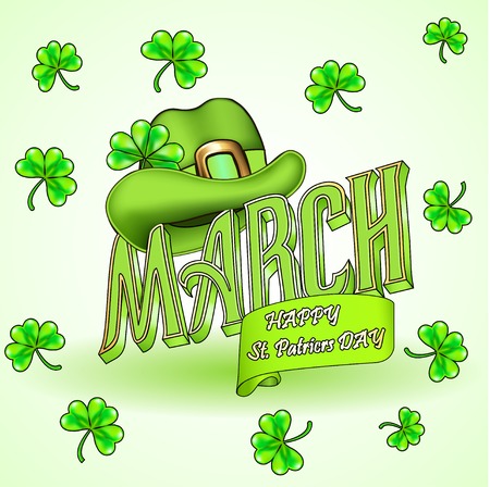 illustration card for St. Patrick's Day hatのイラスト素材