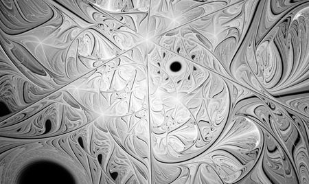 fractal illustration background with shiny metal ornamentの写真素材