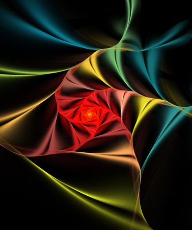 illustration background fractal colorful spiral satin silkの写真素材