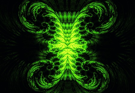 Illustration of an abstract fractal background with vintage floral patternの写真素材