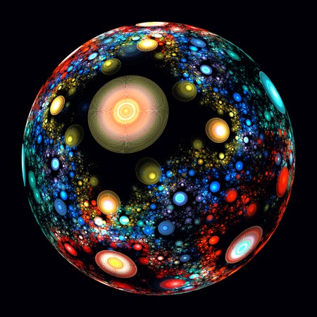 illustration of a fractal background ball ornamentの写真素材