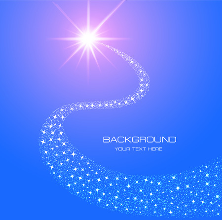 illustration background bright shining star and comet glowing tailのイラスト素材