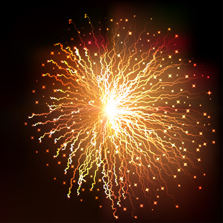 illustration bright shiny background with stars and a glowing fireworksのイラスト素材