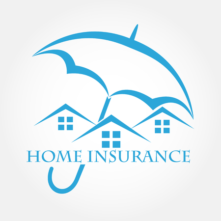 House with umbrella vector icon. Home insurance .のイラスト素材