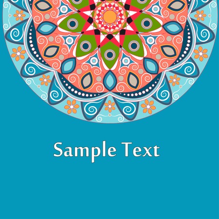 Ethnic  Colorful Henna Mandala design, very elaborate and easily editableのイラスト素材