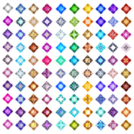 illustration set of precious stones of different  colorsのイラスト素材