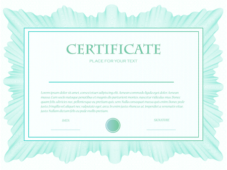 Illustration of a custom certificate template with guilloche .のイラスト素材