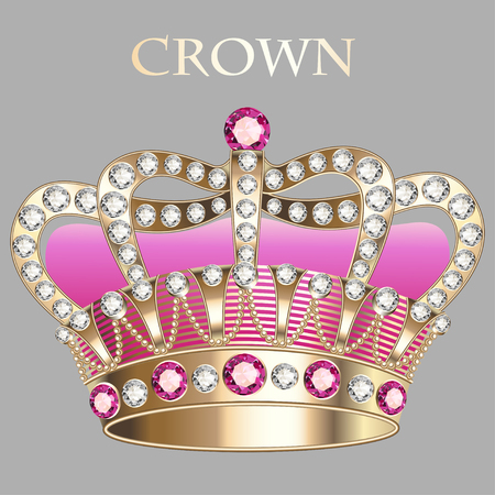 illustration imperial gold crown with jewelsのイラスト素材