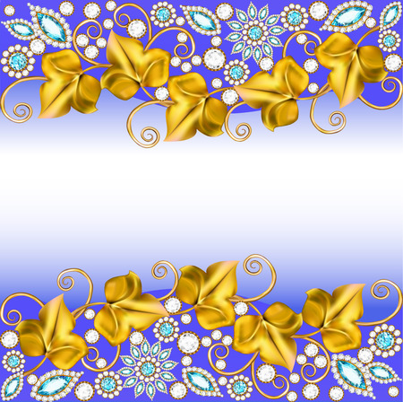 illustration background frame with jewels of ornamentsのイラスト素材