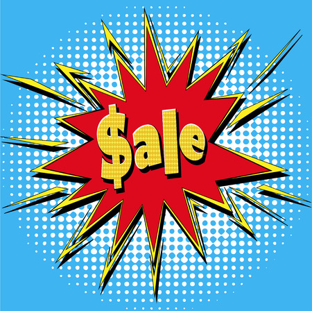 illustration icons in pop art style on the theme of sale priceのイラスト素材