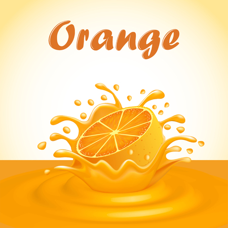 Illustration of a splash of fruit orange juiceのイラスト素材