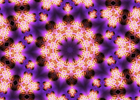 illustration of a fractal background with floral ornament