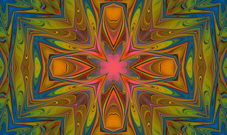 fractal illustration of an abstract colorful flower mosaic