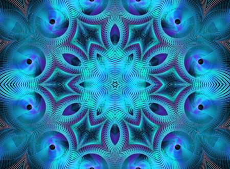 Fractal abstract background illustration of a pattern of a line of motion around an ornament