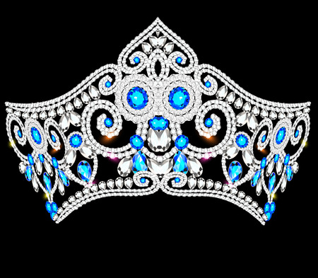 illustration crown tiara women with glittering precious stonesの写真素材