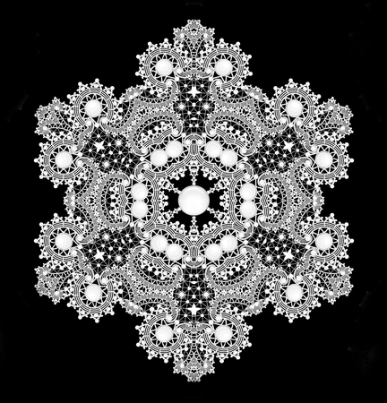 ornamental round lace pattern, background with many details, looks like crocheting handmade lace